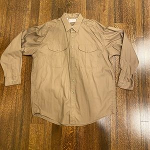 Filson dark khaki long sleeve shirt - XL